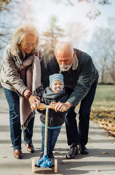 With a grandchild
