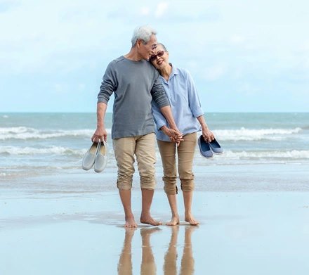 Walking on a beach