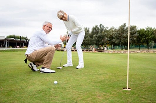 On a golf green