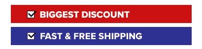 Discount and shipping buttons
